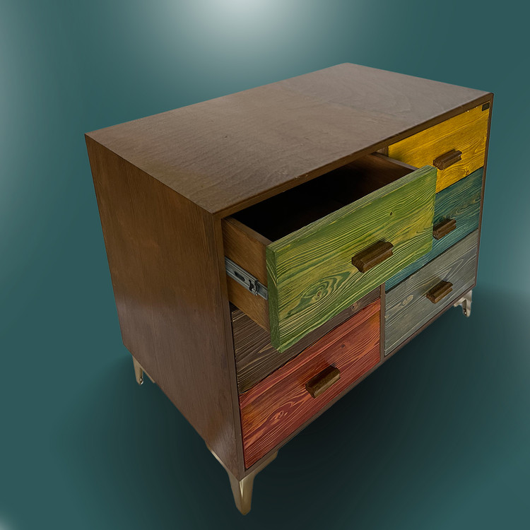 کنسول چوبی رنگی ساخته شده از چوب با کیفیت با طراحی مدرن