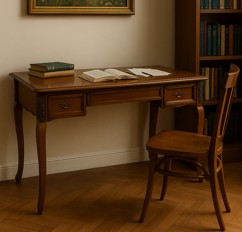 خرید میز تحریر چوبی ۳ کشو مدل دانا کلاسیک