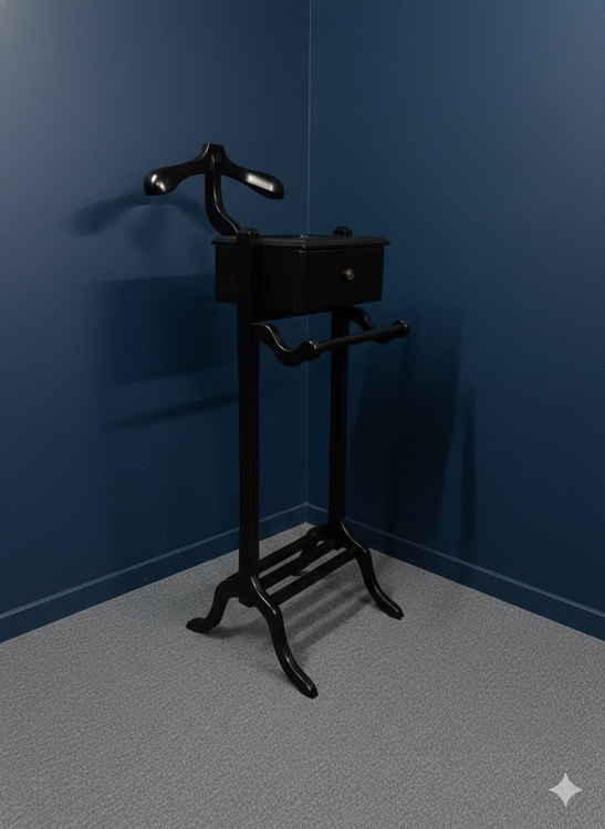 استند کت و شلوار چوبی قهوهای ایستاده مناسب جهیزیه و اتاق خواب