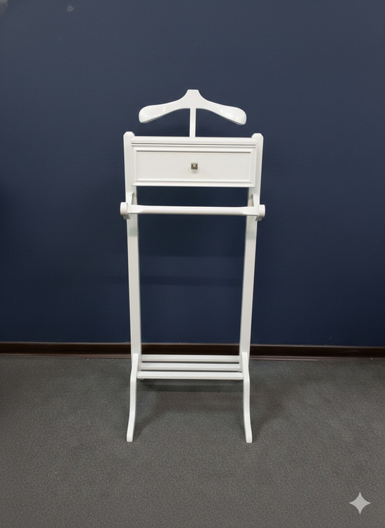 استند مانتو ایستاده سفید چوبی لاکچری مناسب جهیزیه