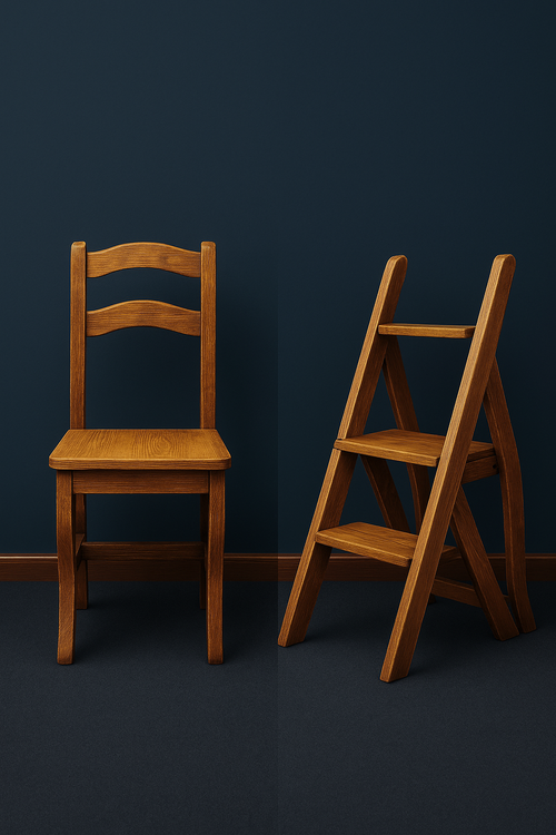 صندلی تاشو نردبانی چوبی منایب آشپزخانه و کتابخانه