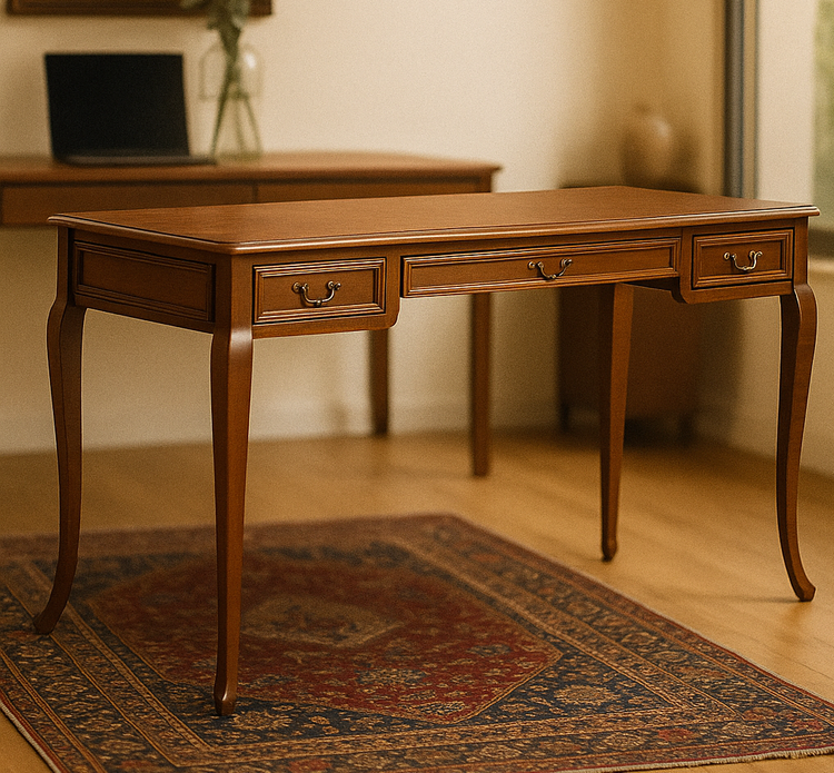 خرید میز تحریر فرانسوی سه کشو مخملکاری